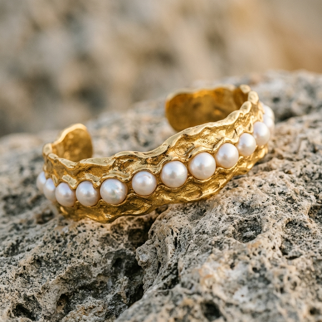 Aurelis Terra Sculpted Pearl Cuff