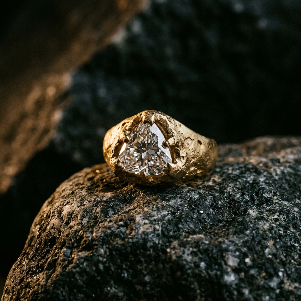 Aurelis Sculptural Gold & Trillion Diamond Ring