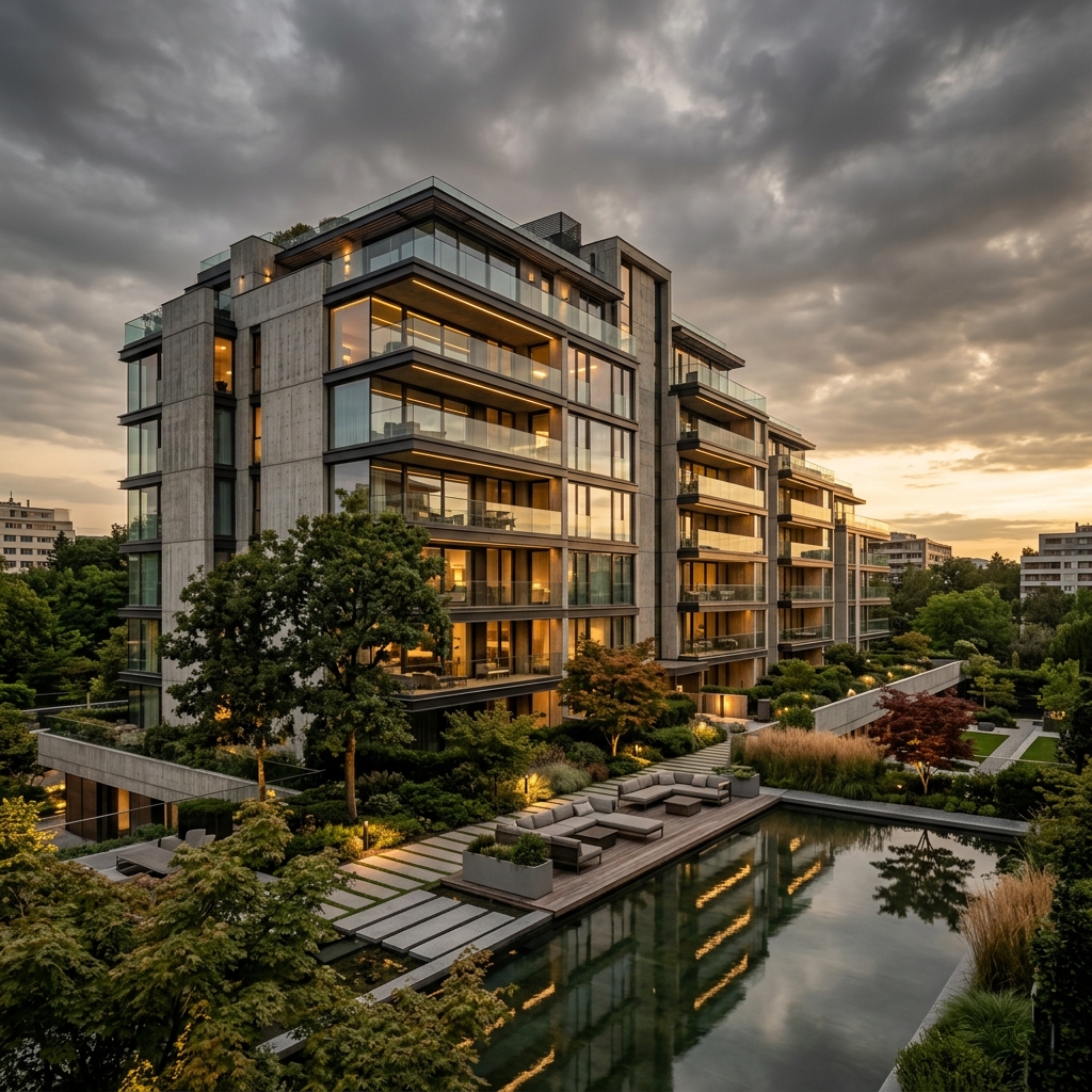 Contemporary concrete and glass architecture — Vertex Developments